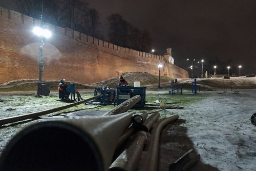 Работы по реконструкции газопровода в Великом Новгороде