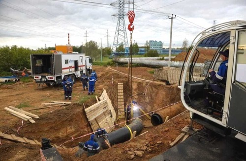 Работы по подключению газопровода на участке реконструкции развязки МКАД на юго-востоке Москвы и Подмосковья