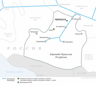 Схема газопроводов в Карачаево-Черкесской Республике